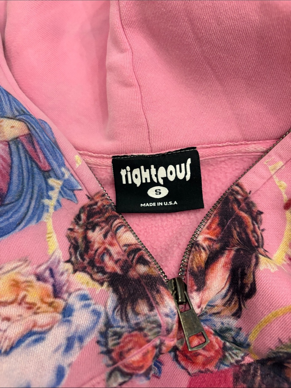 Righteous Pink zipper hooded sweatshirt - Picture 6 of 9